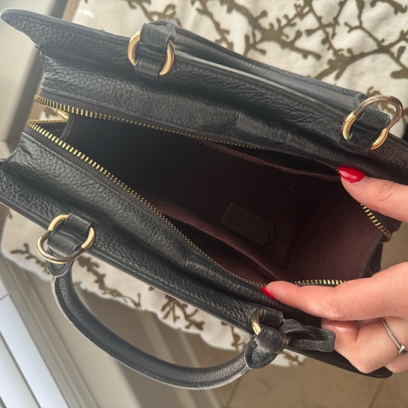 Coach Black Leather Satchel with Gold Lock - Picture 3 of 4